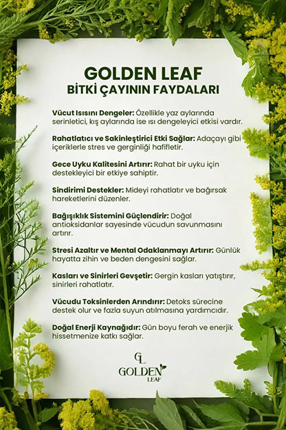 Golden Leaf Altın Harman Çayı – Terlemeyi Önlemeye ve Stresi Azaltmaya Yardımcı Bitki Çayı - 420 gr
