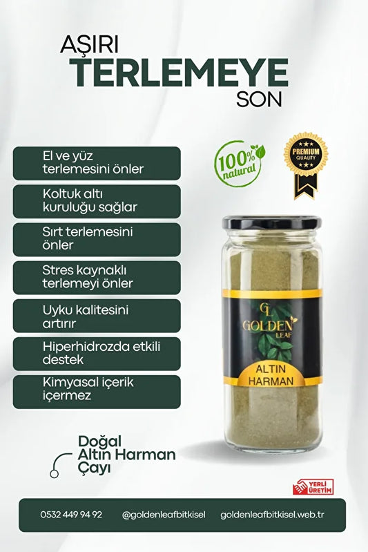 Golden Leaf Altın Harman Çayı – Terlemeyi Önlemeye ve Stresi Azaltmaya Yardımcı Bitki Çayı - 420 gr