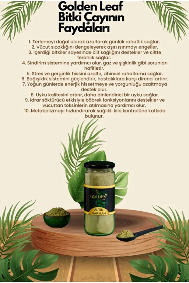 Golden Leaf Altın Harman Çayı – Terlemeyi Önlemeye ve Stresi Azaltmaya Yardımcı Bitki Çayı - 420 gr