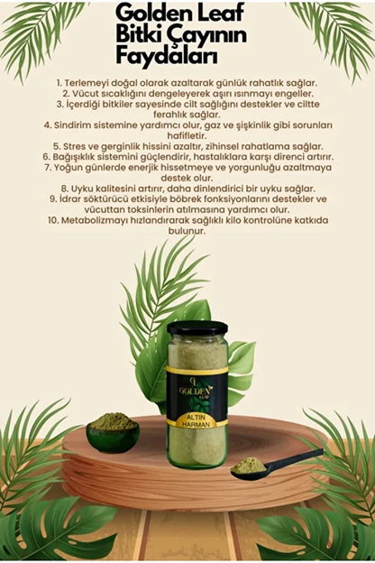Golden Leaf Altın Harman Çayı – Terlemeyi Önlemeye ve Stresi Azaltmaya Yardımcı Bitki Çayı - 420 gr